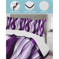 thumbnail image 4 of Quilts Twin XL Size, Purple Striped Ombre Soft Comforter Bedding Set for Bed, Modern Purple Moire Geometric Lightweight Quilted Bedspread with Pillow Cover(2 Pieces) for All Season, 68x98 Inch, 4 of 6