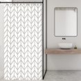 thumbnail image 3 of Stall Small Half Size Narrow Shower Curtain 36x72 Inch Dorm White Beige Geometric Bold Thick Lines Striped Herringbone Single Tiny Chevron Decor Fabric Bathroom Set Polyester Waterproof, 3 of 6