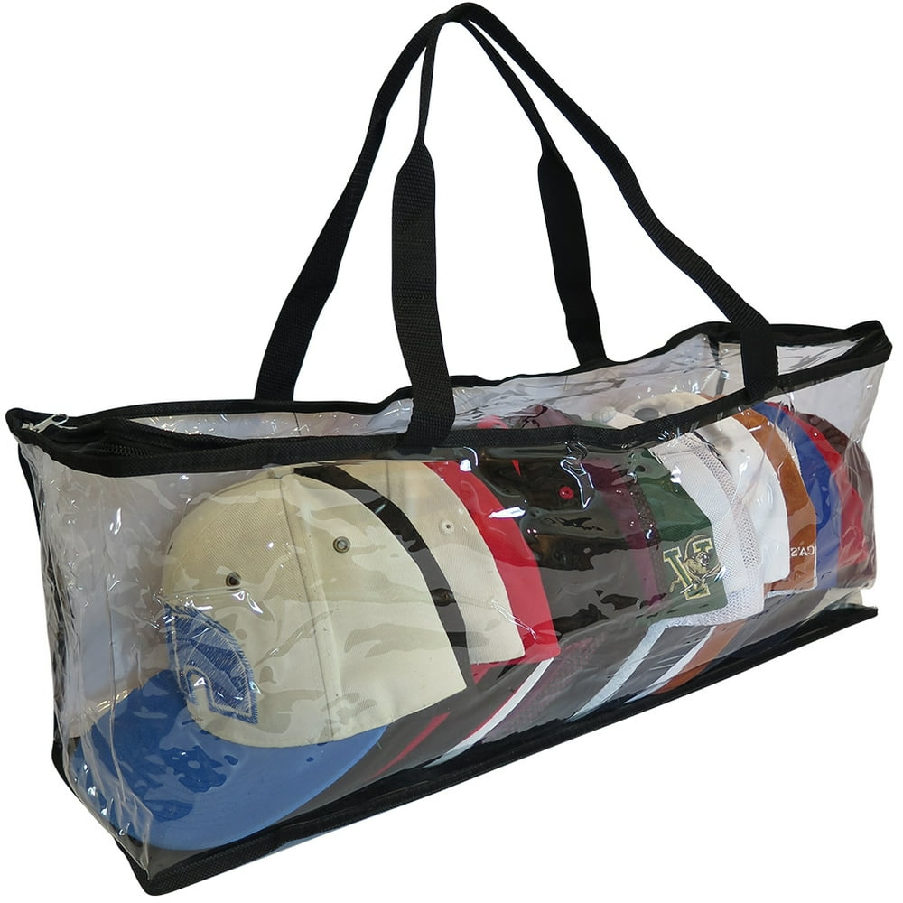 Evelots Evelots Large Clear Baseball Cap Storage Bag With Zipper and