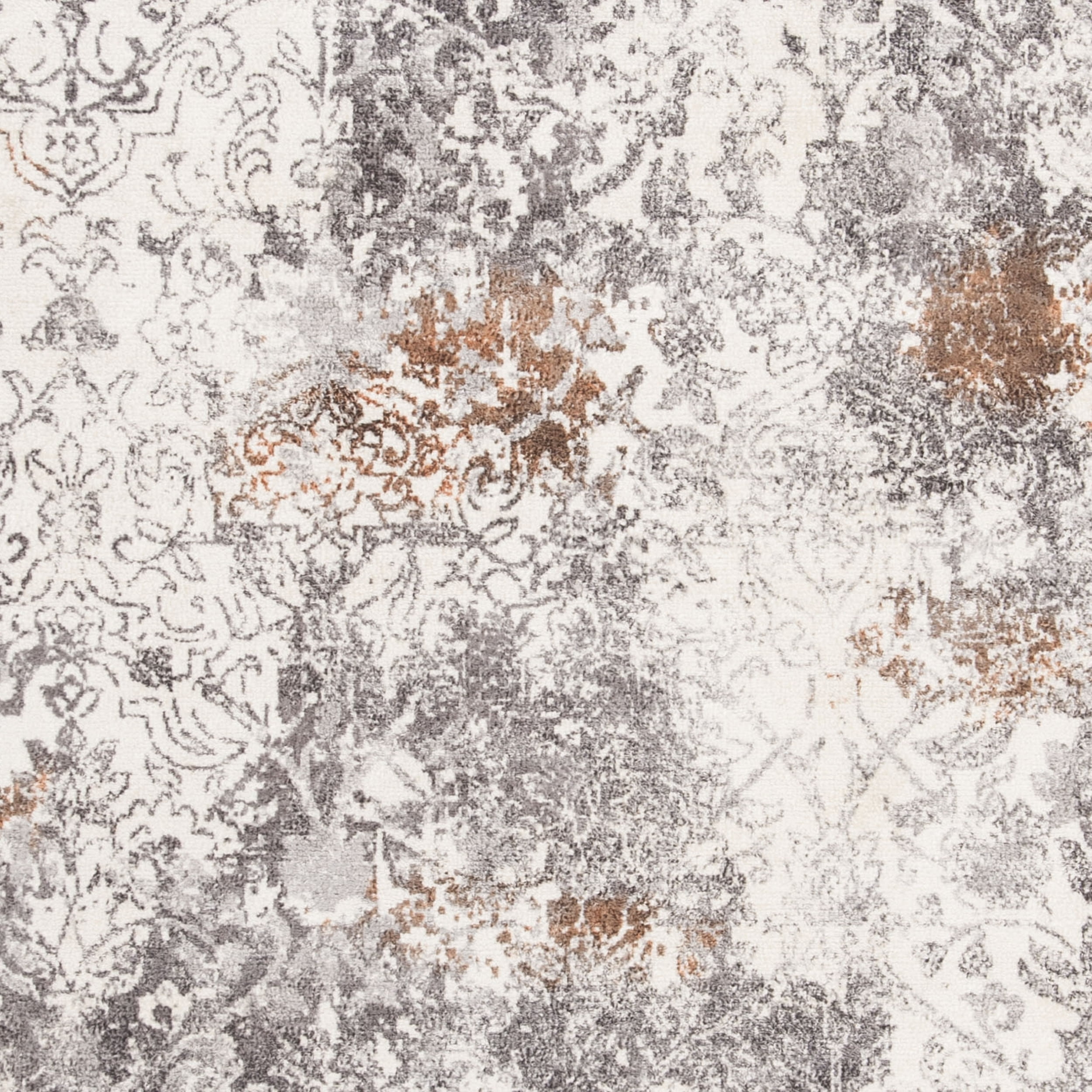 SAFAVIEH Expression Braiden Abstract Area Rug, Ivory/Grey, 6' x 9'