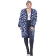 thumbnail image 3 of White Mark Women's Leopard Sherpa Cardigan Coat, 3 of 6
