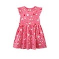 thumbnail image 2 of Bellafa 100% Cotton Toddler Little Girl's Ruffled Sleeve Skater For 2-7 Years Kids Casual Sundress -Love 2T, 2 of 6