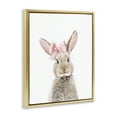 thumbnail image 4 of Stupell Industries Bunny with Pink Bow Animals Painting Gold Floater Framed Canvas Art Print Wall Art, 17 x 21, 4 of 10
