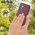 thumbnail image 2 of Allytech Slim Back Cover for Samsung Galaxy S23 FE 5G, Premium PU Leather Hybrid TPU Minimalist Lightweight Anti-Scratch Phone Case for Galaxy S23 FE - Red, 2 of 5