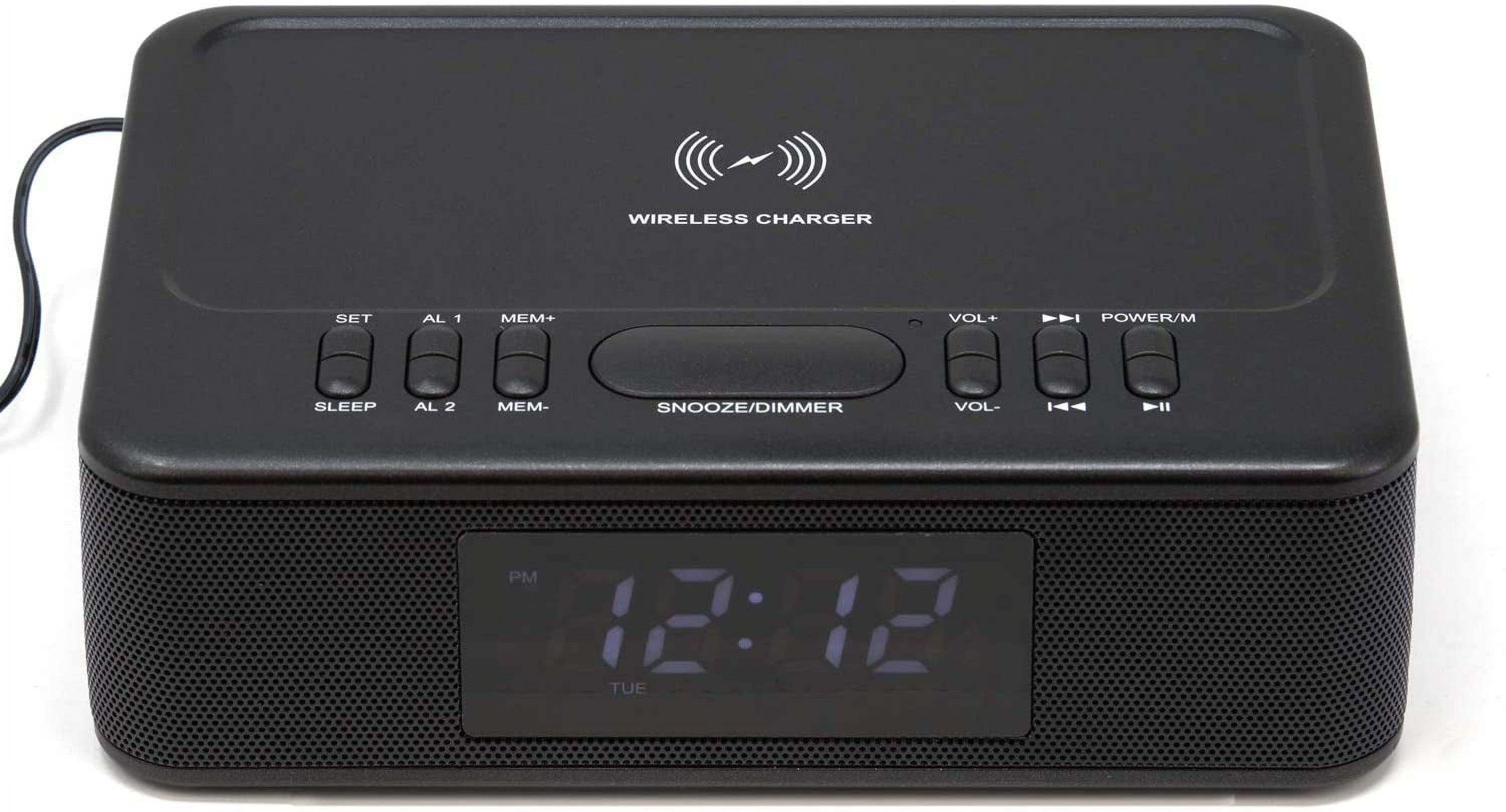 Kaito KA718 Bedside Bluetooth Alarm Clock Radio with Wireless Charger - image 5 of 6
