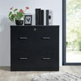 thumbnail image 3 of Alpine 2-Drawer Engineered Wood Lateral File with Lockdowel  in Black Finish, 3 of 12
