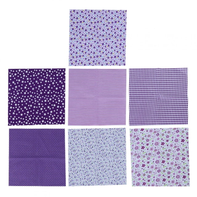 Tela de algodón, 7 piezas de 50x50 cm, tela de costura floral púrpura, tela de bricolaje, valor excepcional