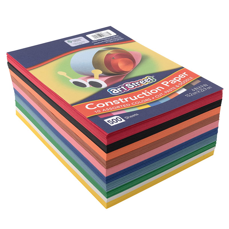 500 Count Assorted Colors Rainbow Super Value Construction Paper 6555 9 x 12 
