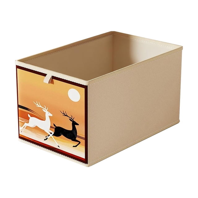 Under the Bed Storage Bins Foldable Large Fabric Box, 47x25x20cm Waterproof with Patterns, for Wardrobe, Toys, Socks, and Under Bed Toy Storage Organizer