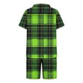 thumbnail image 5 of Men's Plaid Sleep Short Set - Satin Button Down Short Sleeve | Summer Loungewear Chest Pocket Minimalist, 5 of 5