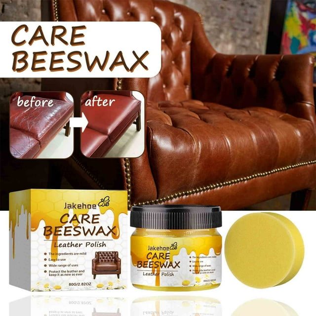 Cera para cuero para proteger y suavizar muebles de cuero, asientos de coche, zapatos, botas y bolsos con impermeabilización 80 g