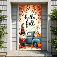 thumbnail image 3 of Decorative Design Hello Fall Banner Gnome Theme Pumpkin Decoration Autumn Leaves Backdrop for Seasonal Celebration Fall Festival Thanksgiving Decoration, 3 of 9
