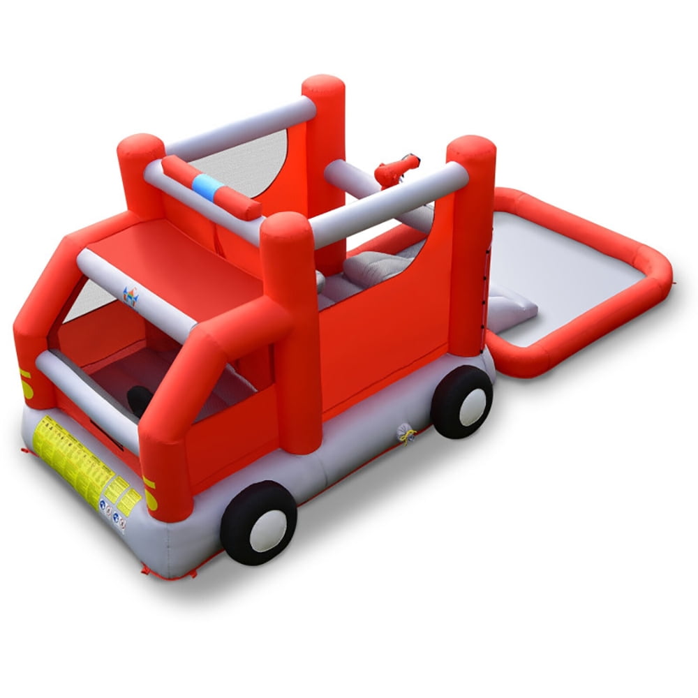 Aimee Lii Fire Truck Themed Inflatable Castle Water Park Kids Bounce House with 480W Blower, Playhouse for Kids Outdoor Aimee Lii Fire Truck Themed Inflatable Castle Water Park Kids Bounce House with 480W Blower, Playhouse for Kids Outdoor