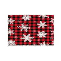 LanSuare Christmas Red Plaid Snowflake Rugs, 24x16Inch Washable Soft Non Slip Home Carpet, Floor Mat for Entryway, Bedroom, Living Room, Laundry Room