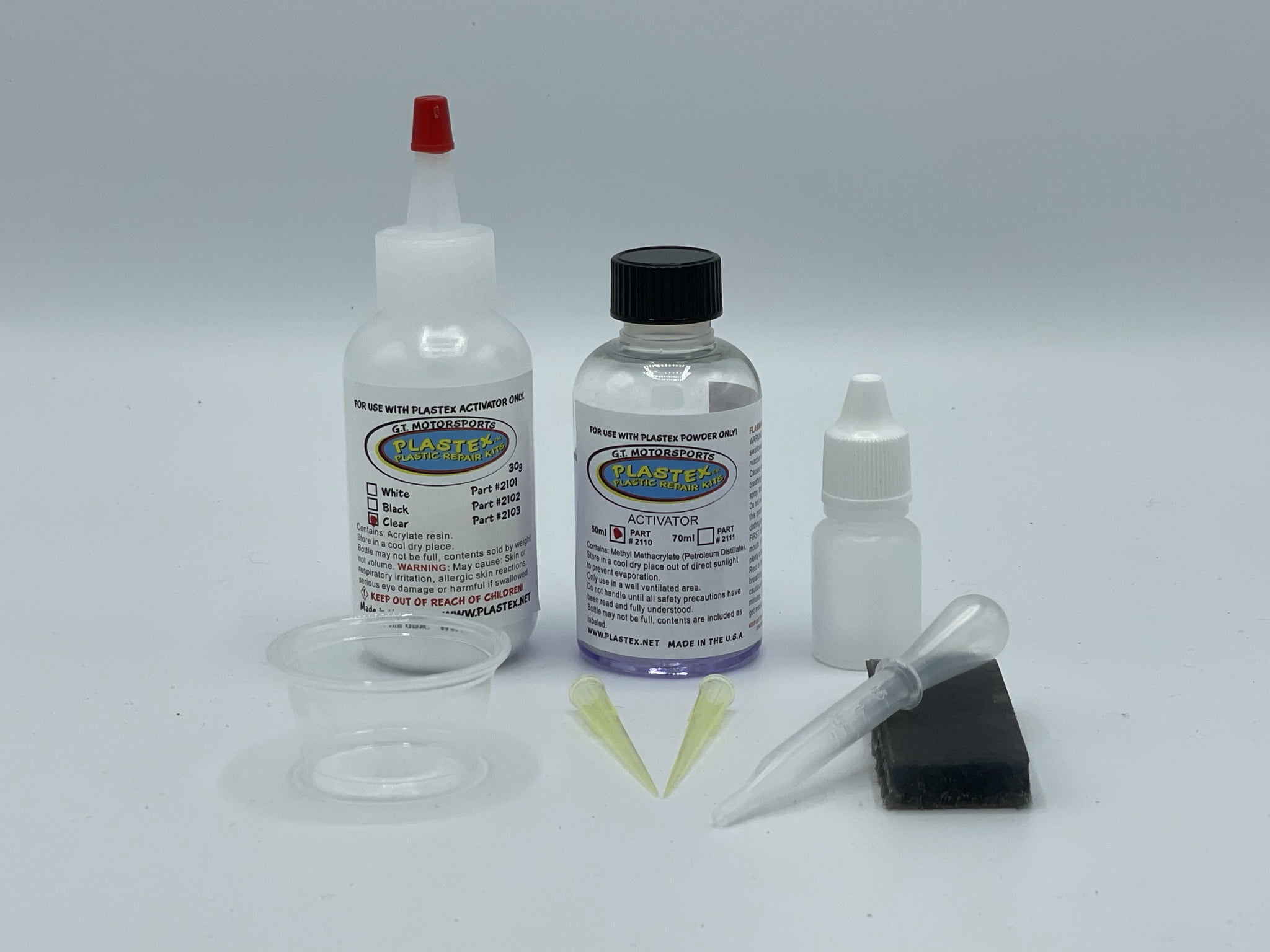 Plastex Plastic Repair Kits - Plastic Adhesive - Easily Glue, Repair or Remake Broken Plastic, Fiberglass, Wood & More! Standard Clear Kit #2003