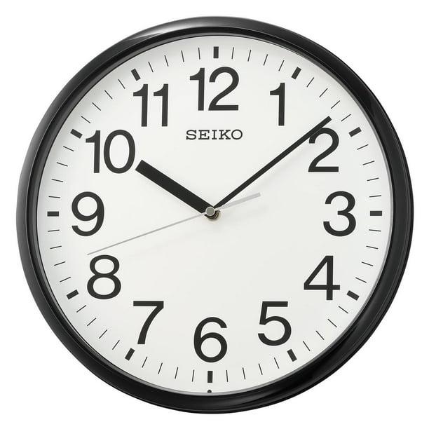 Seiko 12 inch Business Analog Wall Clock, Black, Round, Traditional,  Quartz, Analog, QXA756KLH 