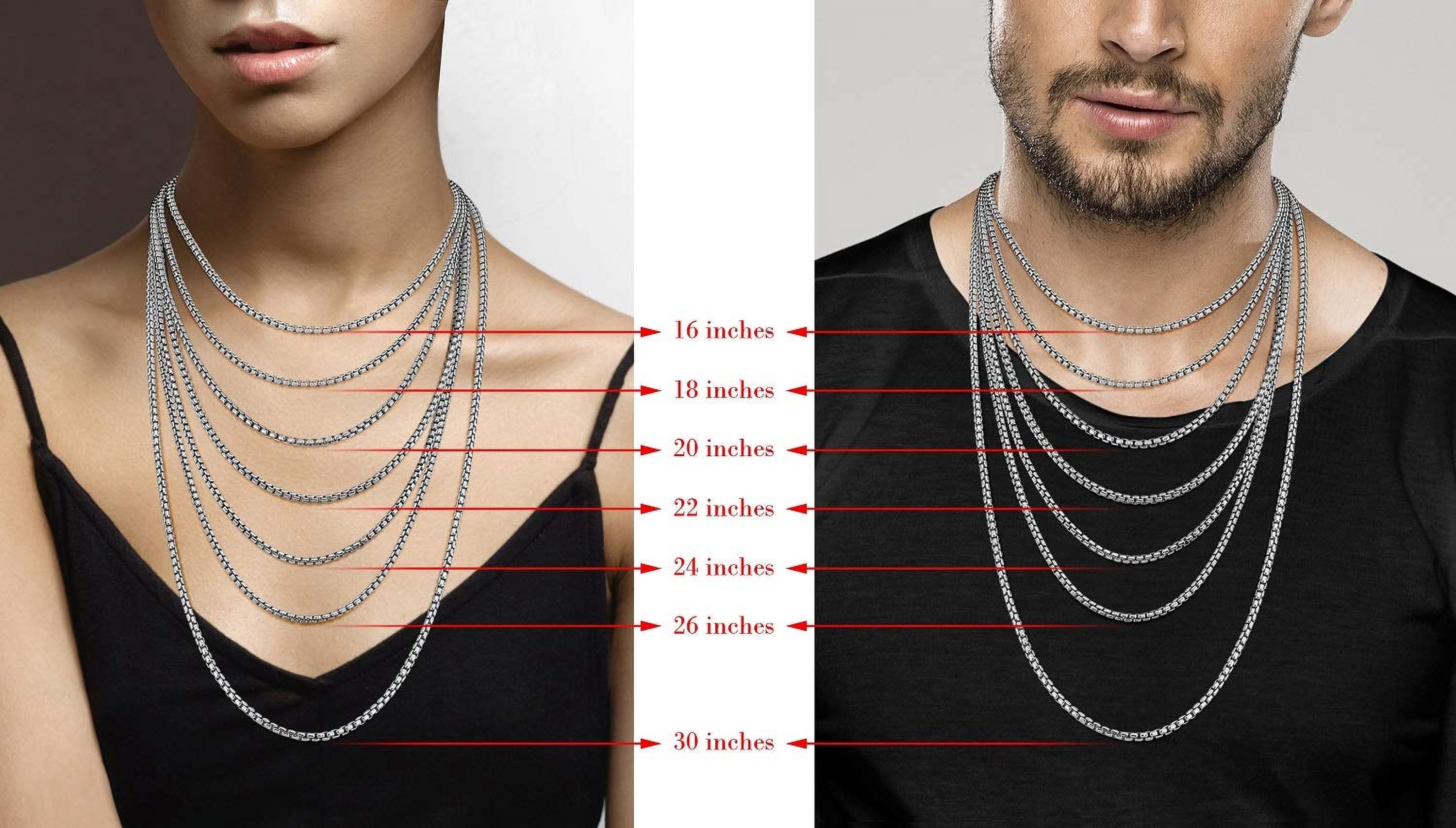 Miabella Solid 925 Sterling Silver Italian 3.5mm Square Link Round Box Chain Necklace for Women Men, Made in Italy (22, rhodium-plated-silver)