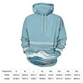 thumbnail image 4 of Ocean Wave Blue Regular Fit Hoodie, Sporty Pullover Hooded Sweatshirt for Men Women 2XL, 4 of 6