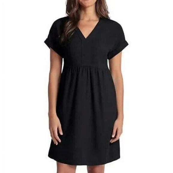 Briggs Womens V-neck Linen Blend Dress