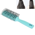 thumbnail image 1 of Detangling Hair Brush with Rounded Nylon Teeth, Hollow Back Design, Curved Body, Non Slip Handle, Hanging Hole for Hair Care, 1 of 7
