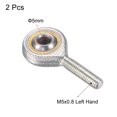 thumbnail image 3 of Uxcell Spherical Rod End Self-lubricated Bearing Left Hand Male Thread Connector 5mm, 3 of 6