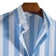 thumbnail image 3 of WREESH Men's Beach Button Down Shirts Casual Fashion Printing Turn-Down Collar Short Sleeve Breathable Shirts with Striped Pattern Top Light Blue, 3 of 6