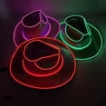 thumbnail image 3 of Wireless LED Cowboy Hat Rainbow Colored Jazz Hat BLUE blue, 3 of 5