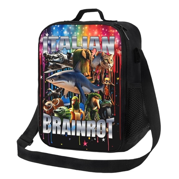 Italian Brainrot Lunch Bag Lunch Box Lightweight Durable Lunch Tote Bag Portable Reusable Lunch Box Tote For Work Sport Picnic Camping