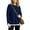 Navy #102, variant on Women's Layered Look Knit Sweater Long Sleeve Contrast Ribbed Cuffs and Hem Side Slit Relaxed Fit Pullover