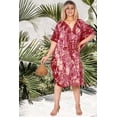 thumbnail image 6 of HAPPY BAY Women's Night Loungewear Dashiki House Dress Batik Caftan Maxi Kaftan Sleepwear for Women Nightgown Plus size 2X-3X Maroon, Turtle, 6 of 6
