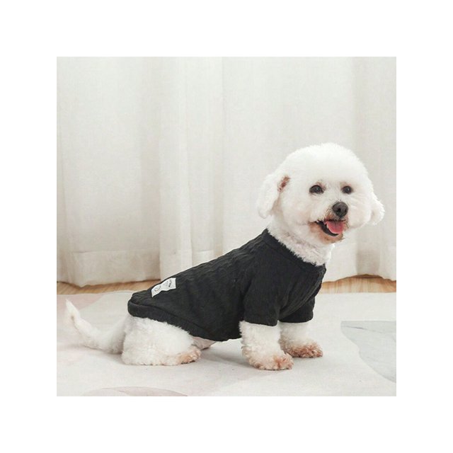 1pc Classic Solid Color Knitted Sweater For Pets, Perfect For Autumn & Winter Daily Wear