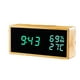 thumbnail image 1 of Reloj despertador electrónico, reloj despertador digital de vidrio con 3 configuraciones de alarma, reloj digital alimentado por USB con pantalla LED de hora, temperatura y humedad (gris), 1 of 5