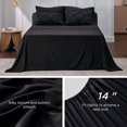 thumbnail image 4 of King Size Comforter Set Black - Bed in a Bag Bedding Set 7 Pieces, GentleSoft™ Pintuck Bed Set Gift for Family, Pinch Pleat Black Comforter with Sheets, Pillowcases & Shams, 4 of 6