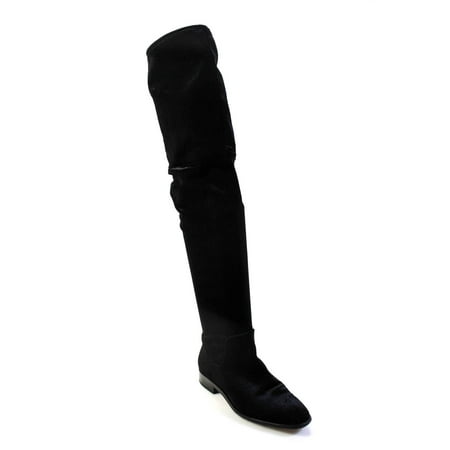 

Pre-owned|Donna Karan Womens Velvet Solid Over The Knee Boots Black Size 6