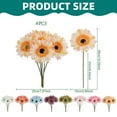 thumbnail image 3 of Nanoei Artificial Gerbera Bouquet, Plastic, Rustic Style, Wedding Handheld Decor for Home Hotel, 1 Bunch, 3 of 9