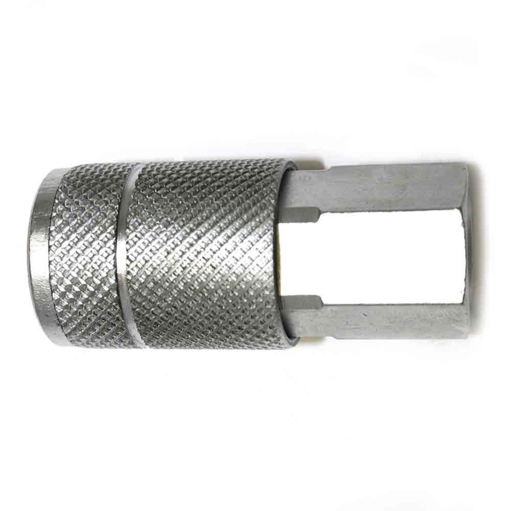 Interstate Pneumatics CPA640 3/8" Automotive Coupler Plug - 1/4" Female NPT, Steel, Tru-Flate Style
