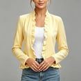 thumbnail image 5 of BUIGTTKLOP Cardigans for Wome Open Front Long Sleeve Ruffle Fall Jackets Solid Color Cropped Top Coat 2026 Trendy Jacket, 5 of 8