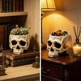 thumbnail image 7 of Resin Skull Planter Pot, Spooky Skeleton Head Container, Multi-purpose Succulent Cactus Flower Pot Candy Bowl Storage Jar For Desk Table Indoor Halloween Gothic Home Office Party Decor Holiday Gift, 7 of 7
