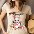 thumbnail image 4 of Sweet Christmas T-Shirt | Cute Bunny in Mug Holiday Graphic Tee, Maroon, Size 3XL, 4 of 6