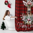 thumbnail image 5 of Christmas Elk Bathroom Shower Curtain Xmas Deer with Floral Snow Red Buffalo Plaid Waterproof Washable Shower Curtains for Bathtub Bath Decor with Grommets and Hook 72 X 84 Inch, 5 of 8