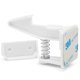thumbnail image 1 of Cerraduras para gabinetes a prueba de niños, paquete de 10 pestillos adhesivos para cajones para seguridad de bebés, fácil instalación, color blanco, 1 of 8