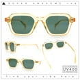 thumbnail image 2 of Gentlemanly Hipster Boho Horn Rim Retro Plastic Hustler Sunglasses Yellow - Green, 2 of 8