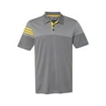 thumbnail image 2 of Adidas - Heathered 3-Stripes Colorblocked Polo - A213 - Vista Grey/ EQT Yellow, 2 of 3