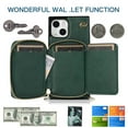 thumbnail image 2 of iPhone 13 Pro Max Wallet Case with Crossbody Strap, Dteck Zipper Pocket Purse Phone Case with RFID Blocking Card Holder Compatible with iPhone 13 Pro Max, Green, 2 of 10