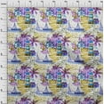 thumbnail image 4 of oneOone Cotton Flex Lime Green Fabric Ocean Lighthouse Dress Material Fabric Print Fabric By The Yard 40 Inch Wide, 4 of 6