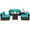 Turquoise, variant on Patiojoy 6 PCS Patio Wicker Furniture Set With 30" Gas Fire Pit Table 50,000 BTU Red Cushions