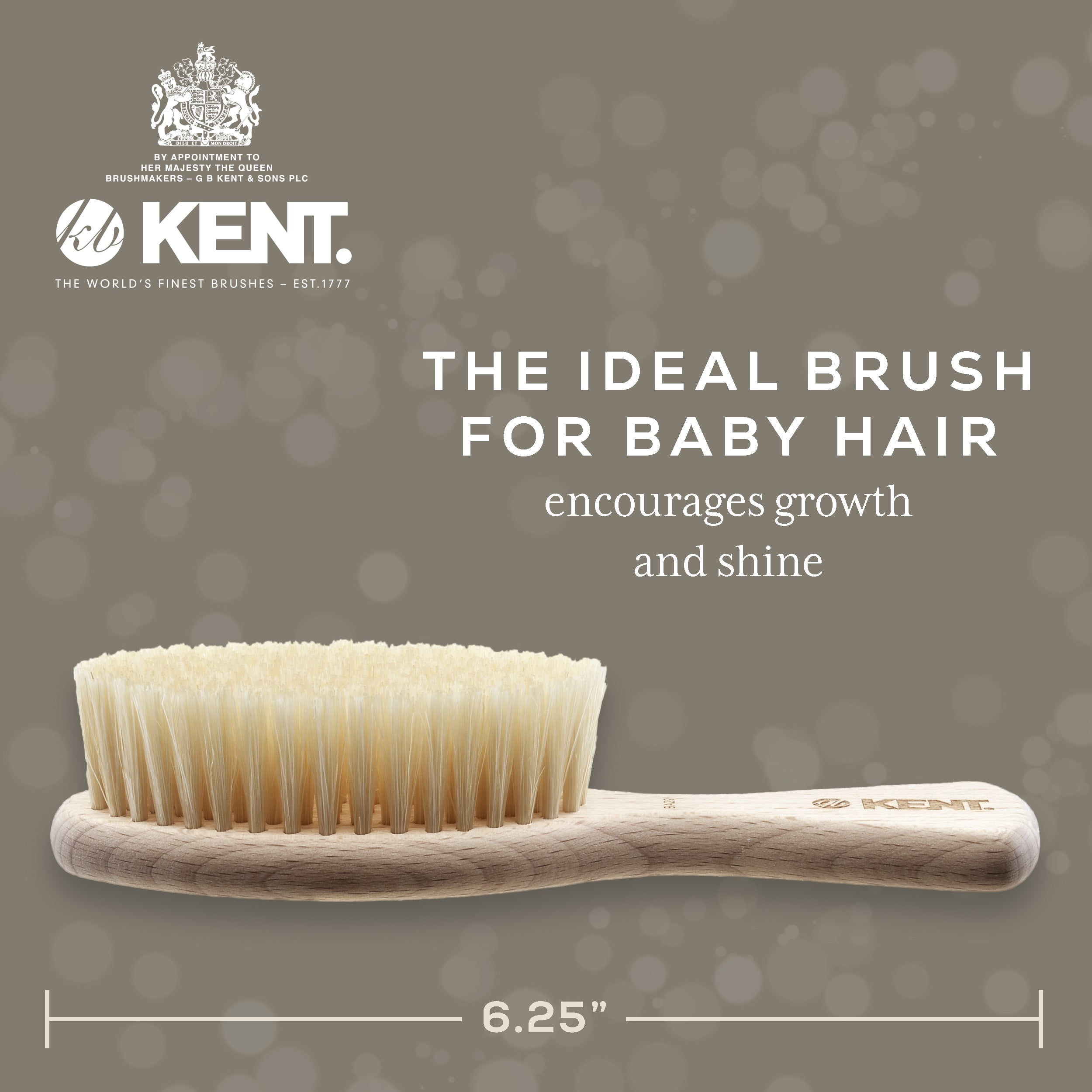 Kent BA29 Cradle Cap Baby Hair Brush with Soft Natural Bristles and Travel Pouch - Baby Essentials for Newborn Hair Brush Made in England
