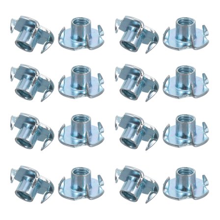HEATSHAKING Three Hole Flange Nuts 18Pcs Iron Silver for Furniture Installation