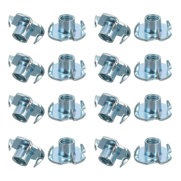 HEATSHAKING Three Hole Flange Nuts 18Pcs Iron Silver for Furniture Installation