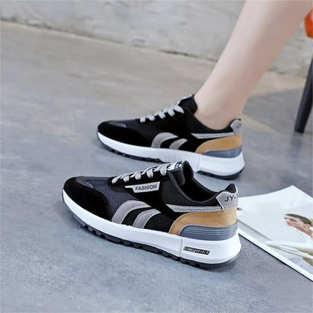 

Women‘s Colorblock Sports Shoes Casual Lace-up Non-slip Running Shoes Low Top Sneakers